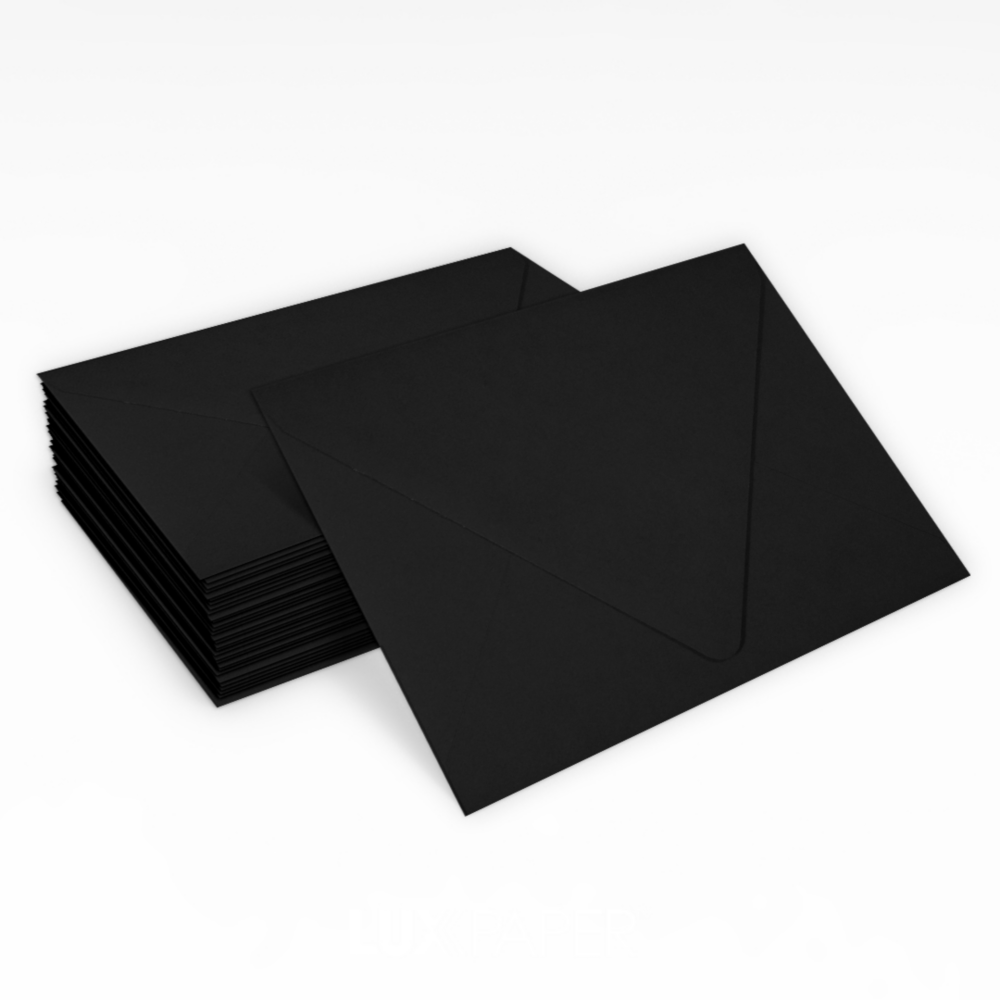 Smooth Midnight Black 32lb A2 Contour Flap Envelopes (4 3/8 x 5 3/4