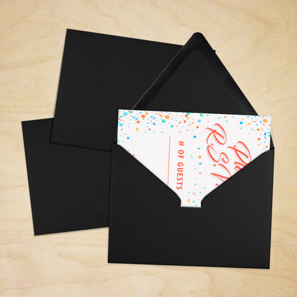 Smooth Midnight Black 32lb A2 Contour Flap Envelopes (4 3/8 x 5 3/4