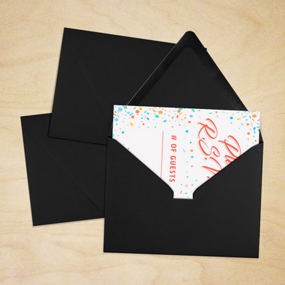 Smooth Midnight Black 32lb A2 Contour Flap Envelopes (4 3/8 x 5 3/4