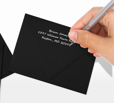 Smooth Midnight Black 32lb A2 Contour Flap Envelopes (4 3/8 x 5 3/4