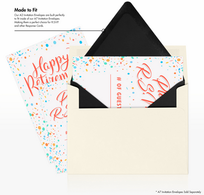 Smooth Midnight Black 32lb A2 Contour Flap Envelopes (4 3/8 x 5 3/4