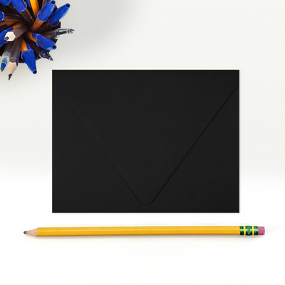 Smooth Midnight Black 32lb A2 Contour Flap Envelopes (4 3/8 x 5 3/4
