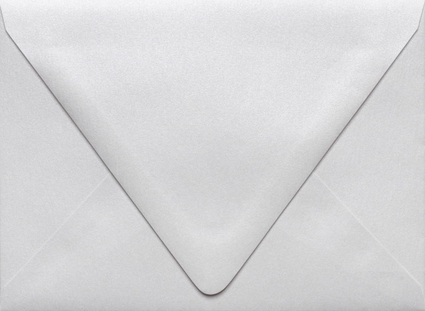 Crystal White Metallic 32lb A6 Contour Flap Envelopes (4 3/4 x 6 1/2)