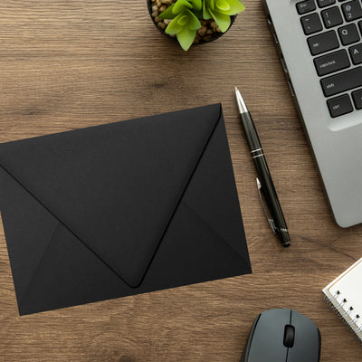 Smooth Midnight Black 32lb A7 Contour Flap Envelopes (5 1/4 x 7 1/4)