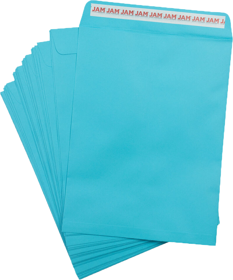 Pool Blue 32lb 9 x 12 Open End Envelopes with Peel & Seal