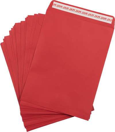 Red 32lb 9 x 12 Open End Envelopes with Peel & Seal