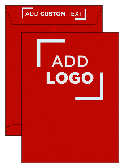 Red 32lb 9 x 12 Open End Envelopes with Peel & Seal