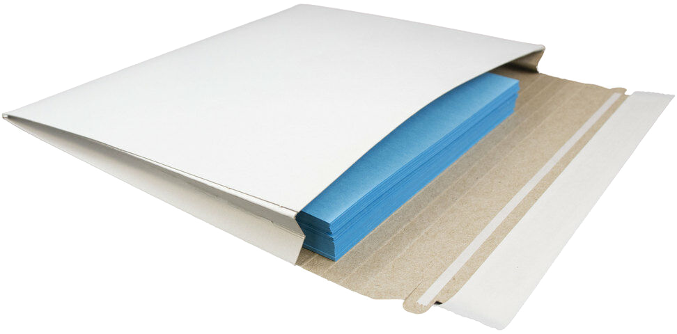 White 130lb 10 x 7 3/4 x 1 Photo Mailer Envelopes with Peel & Seal
