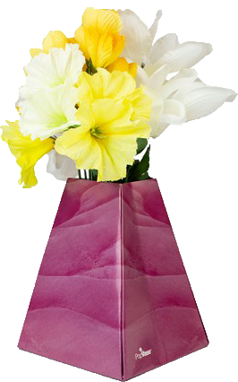 Purple Marble Design Paper Pop Flower Vases - 3 Pack