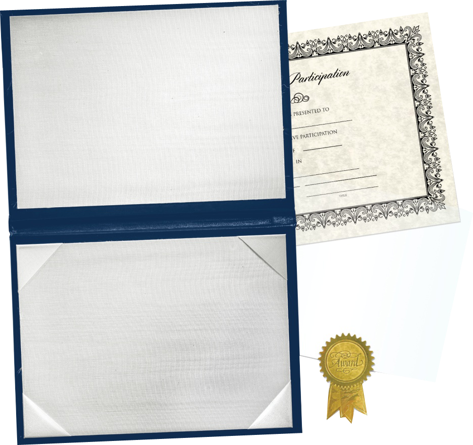 10 1/2 x 13 1/2 Landscape Padded Diploma Covers (Holds 10 x 13 Document) - Royal Blue