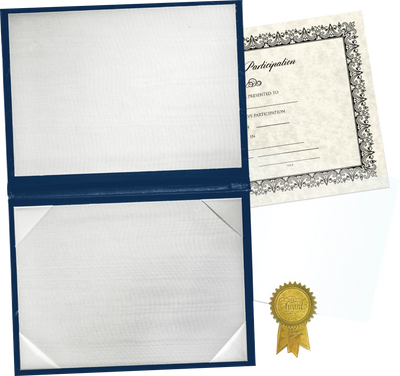 11 1/2 x 14 1/2 Landscape Padded Diploma Covers (Holds 11 x 14 Document) - Royal Blue