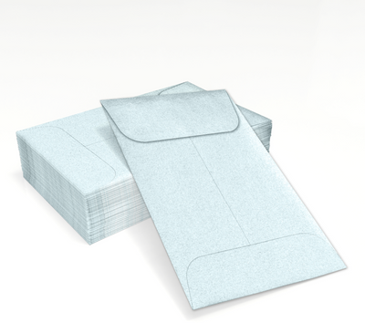 Aquamarine Blue Metallic 32lb #1 Coin Envelopes (2 1/4 x 3 1/2)