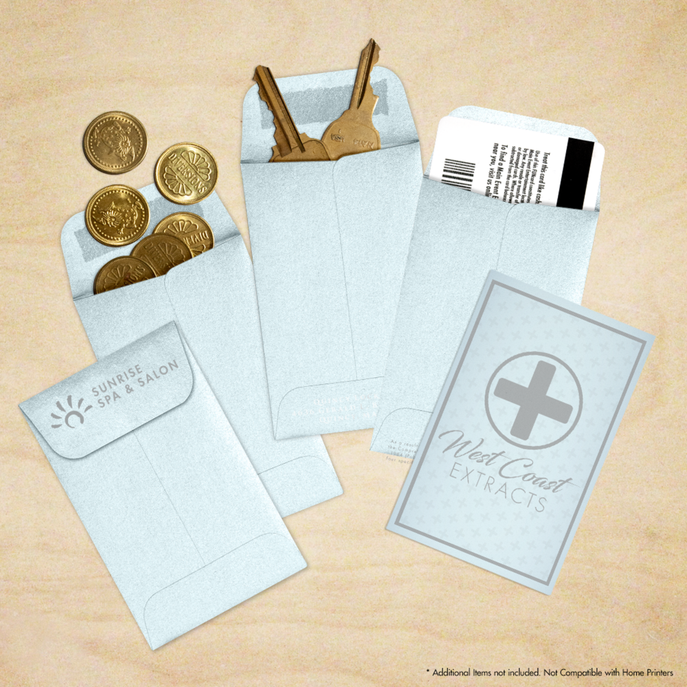 Aquamarine Blue Metallic 32lb #1 Coin Envelopes (2 1/4 x 3 1/2)
