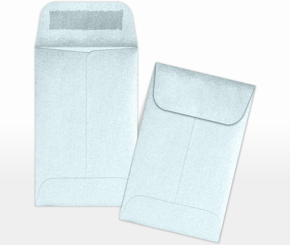 Aquamarine Blue Metallic 32lb #1 Coin Envelopes (2 1/4 x 3 1/2)