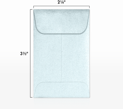 Aquamarine Blue Metallic 32lb #1 Coin Envelopes (2 1/4 x 3 1/2)