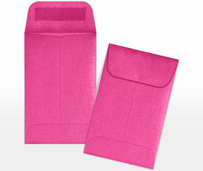 Azalea Fuchsia Pink Metallic 32lb #1 Coin Envelopes (2 1/4 x 3 1/2)