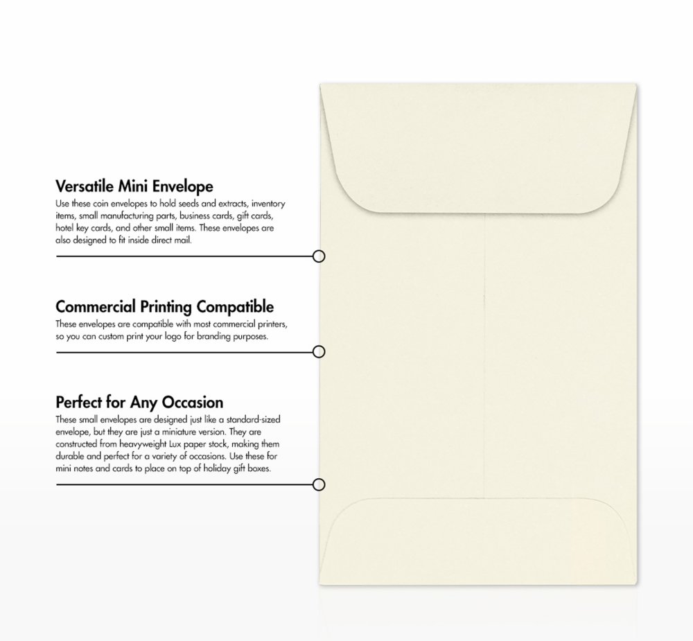 Natural 32lb Cougar #1 Coin Premium Envelopes (2 1/4 x 3 1/2)