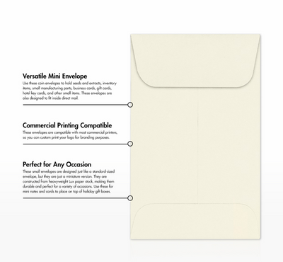 Natural 32lb Cougar #1 Coin Premium Envelopes (2 1/4 x 3 1/2)