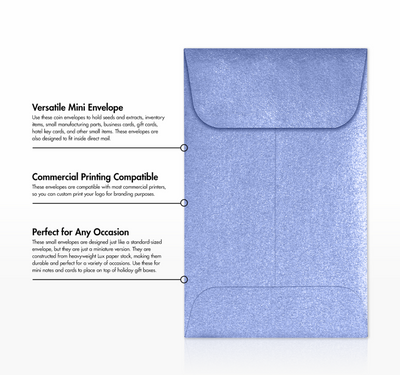 Vista Purple Metallic 32lb #1 Coin Envelopes (2 1/4 x 3 1/2)