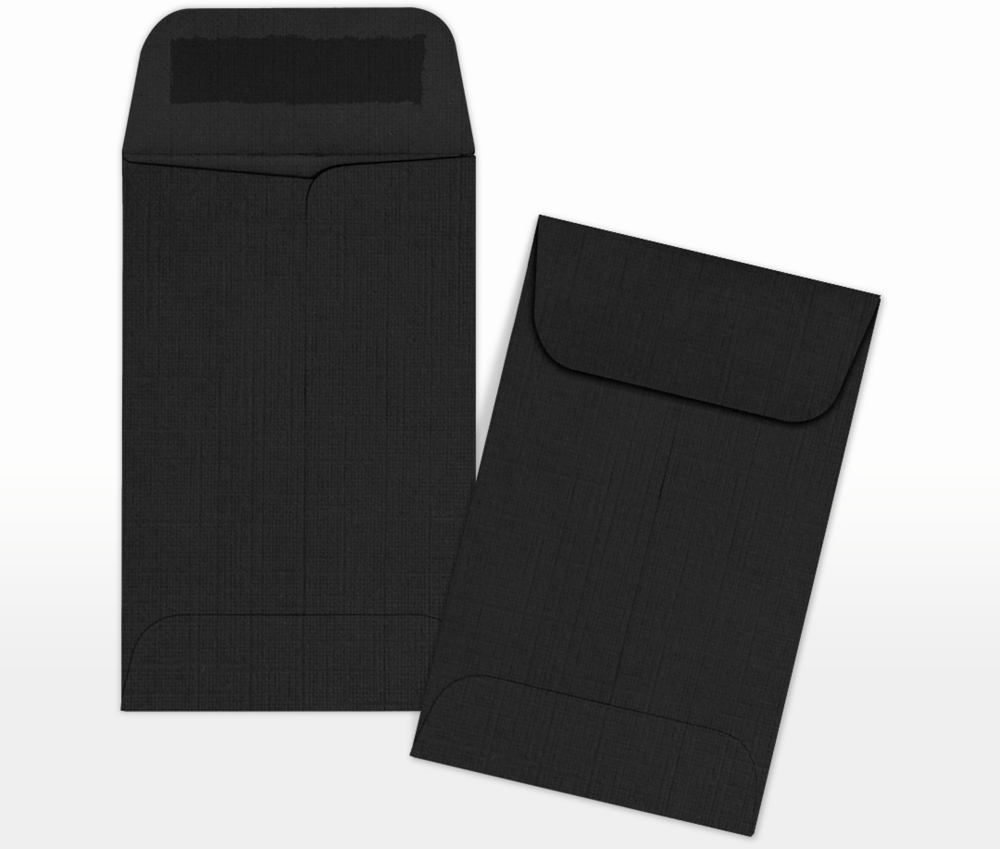 Black Linen 32lb #1 Coin Envelopes (2 1/4 x 3 1/2)