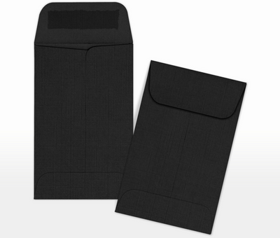 Black Linen 32lb #1 Coin Envelopes (2 1/4 x 3 1/2)