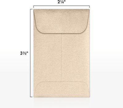 Light Brown Taupe Metallic 32lb #1 Coin Envelopes (2 1/4 x 3 1/2)