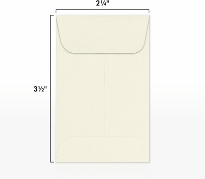 Natural Linen 32lb #1 Coin Envelopes (2 1/4 x 3 1/2)