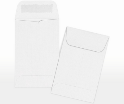 White Linen 32lb #1 Coin Envelopes (2 1/4 x 3 1/2)