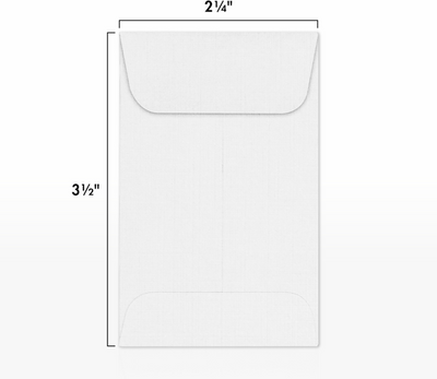 White Linen 32lb #1 Coin Envelopes (2 1/4 x 3 1/2)