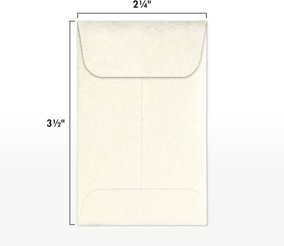 Champagne Ivory Metallic 32lb #1 Coin Envelopes (2 1/4 x 3 1/2)