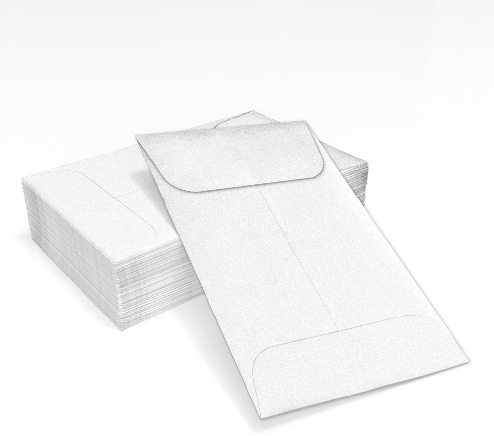 Crystal White Metallic 32lb #1 Coin Envelopes (2 1/4 x 3 1/2)