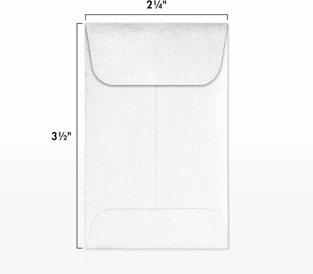 Crystal White Metallic 32lb #1 Coin Envelopes (2 1/4 x 3 1/2)