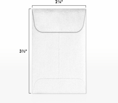 Crystal White Metallic 32lb #1 Coin Envelopes (2 1/4 x 3 1/2)