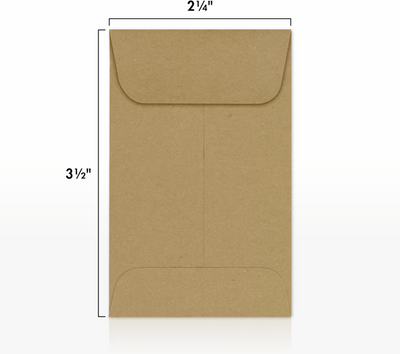 Grocery Bag 28lb #1 Coin Envelopes (2 1/4 x 3 1/2)