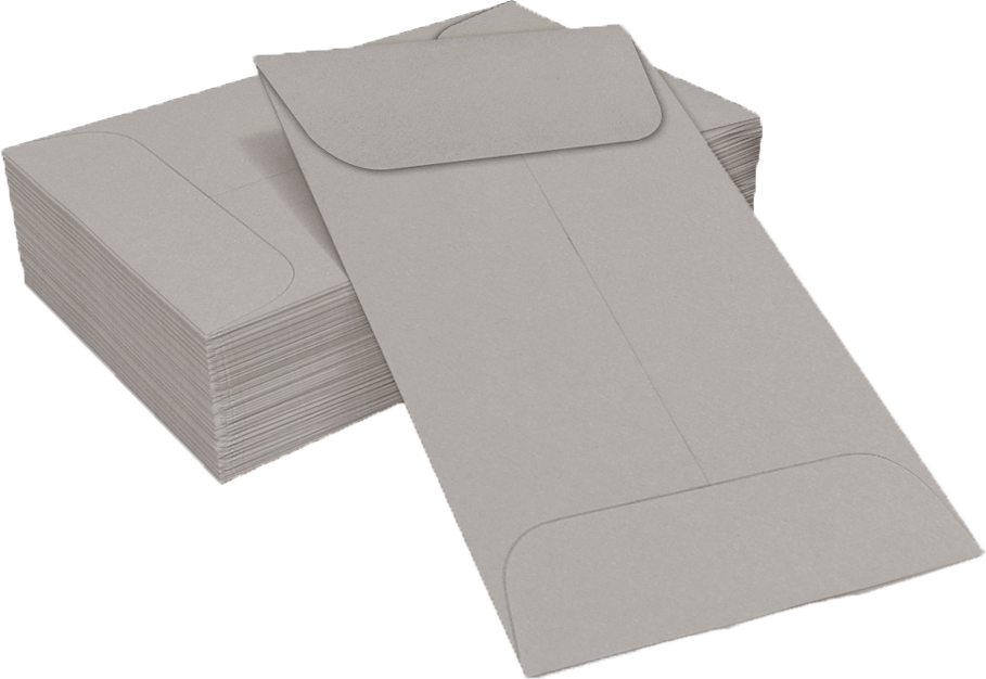 Pastel Gray 24lb #1 Coin Envelopes (2 1/4 x 3 1/2)