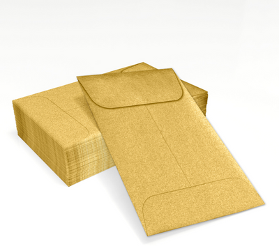 Gold Metallic 32lb #1 Coin Envelopes (2 1/4 x 3 1/2)