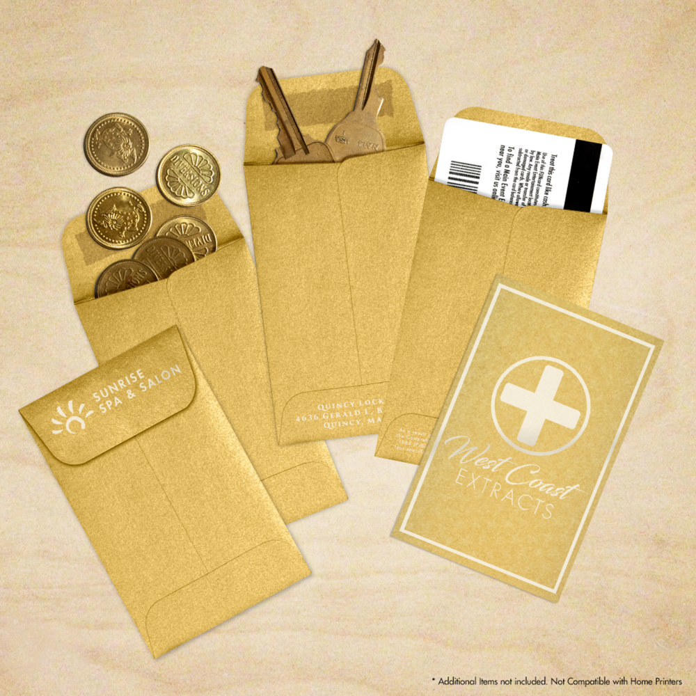 Gold Metallic 32lb #1 Coin Envelopes (2 1/4 x 3 1/2)