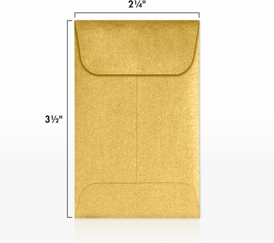 Gold Metallic 32lb #1 Coin Envelopes (2 1/4 x 3 1/2)