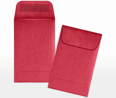 Jupiter Red Metallic 32lb #1 Coin Envelopes (2 1/4 x 3 1/2)