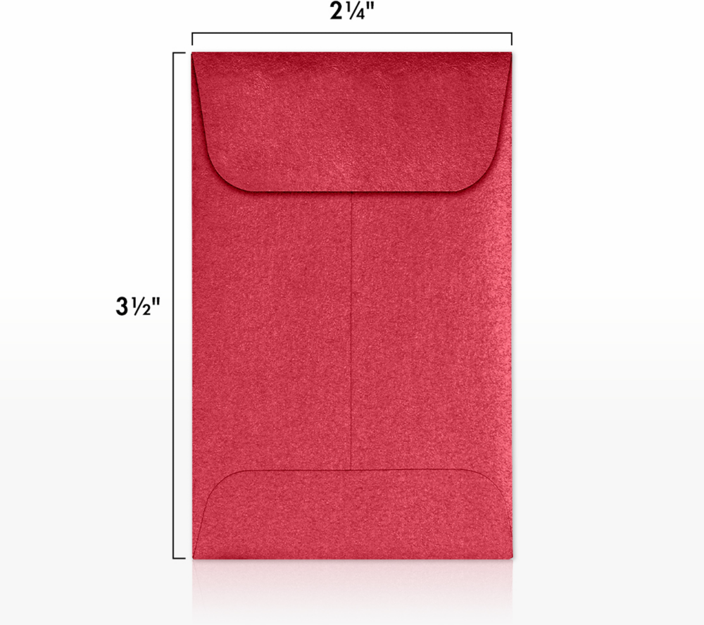 Jupiter Red Metallic 32lb #1 Coin Envelopes (2 1/4 x 3 1/2)