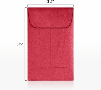 Jupiter Red Metallic 32lb #1 Coin Envelopes (2 1/4 x 3 1/2)