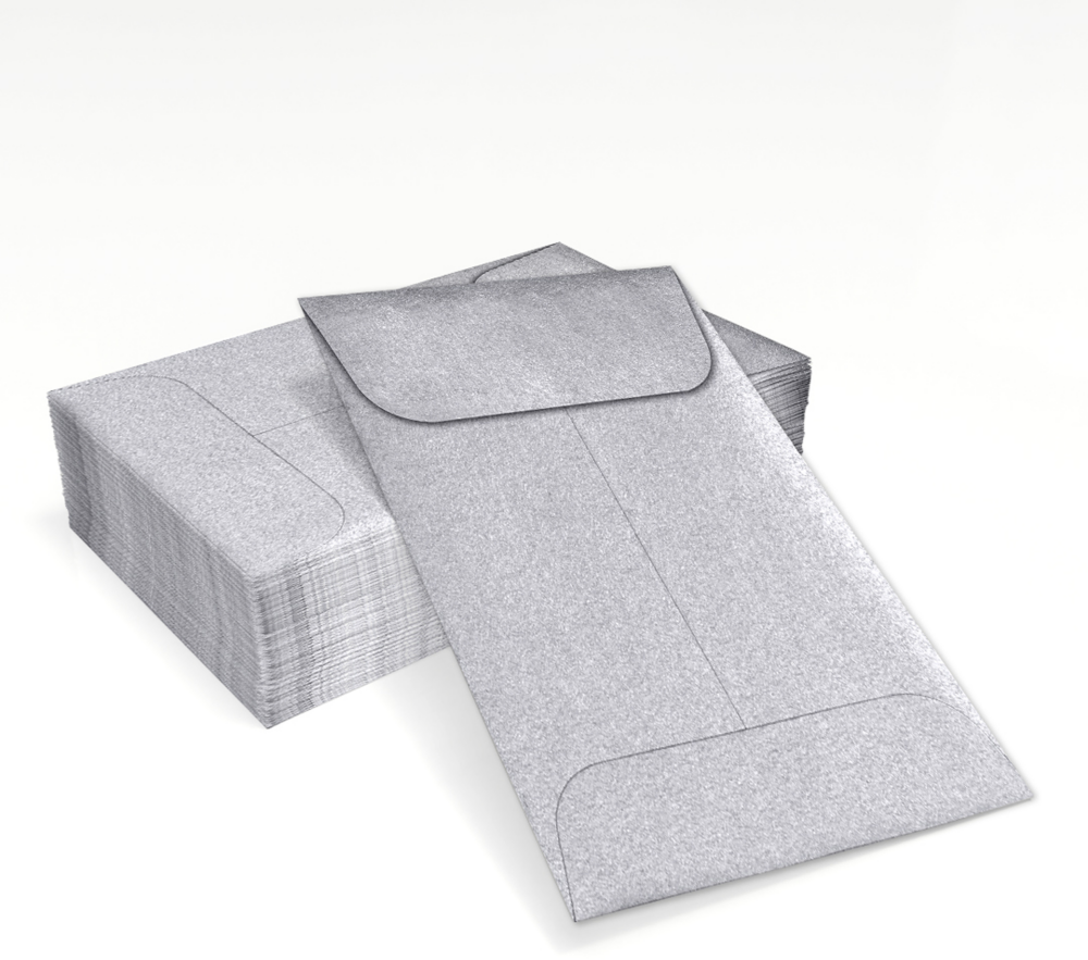 Silver Metallic 32lb #1 Coin Envelopes (2 1/4 x 3 1/2)