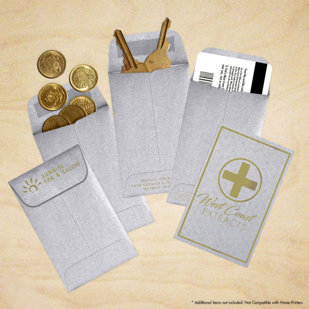 Silver Metallic 32lb #1 Coin Envelopes (2 1/4 x 3 1/2)