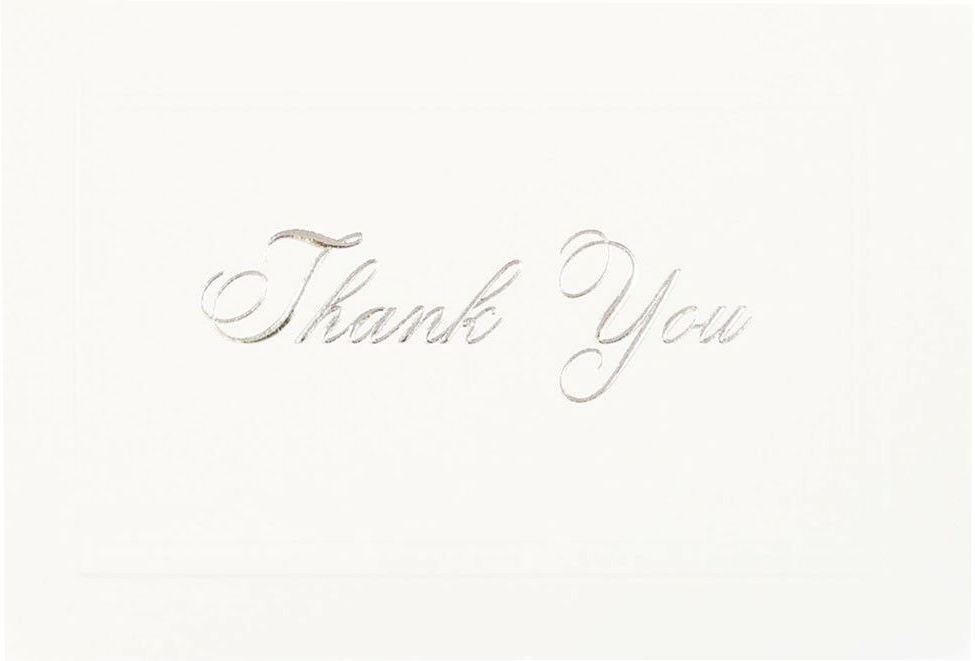 Silver Script Thank You Cards