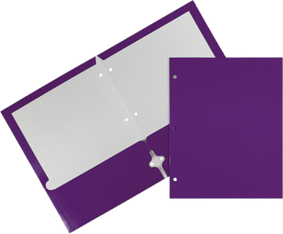 Glossy Purple 9 x 12 3 Hole Punch Folders