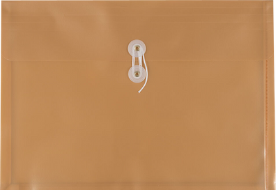 Gold Pearl Legal Booklet Plastic Envelopes (9 3/4 x 14 1/2) with Button & String