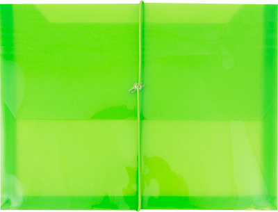 Lime Green Letter (9 3/4 x 13) Booklet with 2 5/8" Expansion Plastic Envelopes with Elastic Plastic