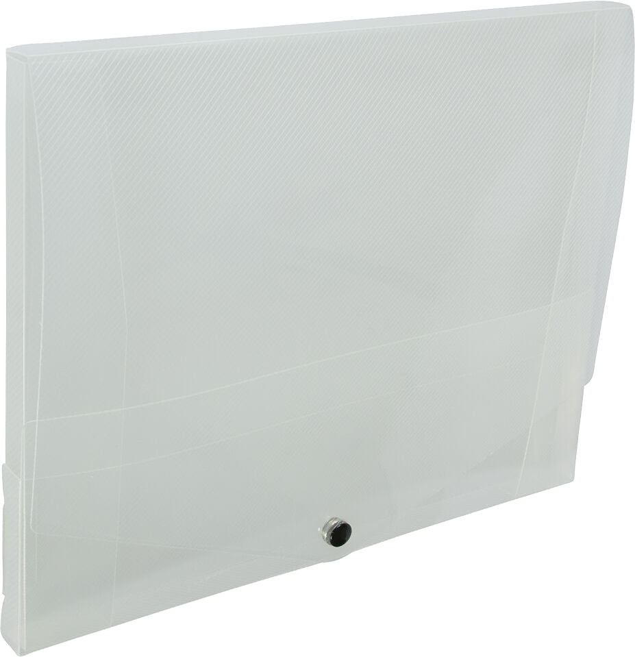 Clear Medium 10 x 12 1/2 x 3/4 Plastic Portfolios with Snap