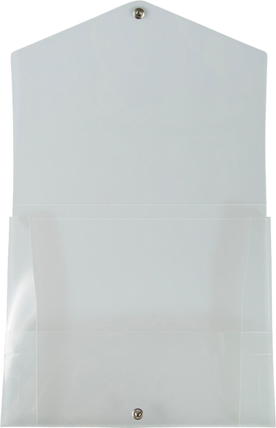 Clear Medium 10 x 12 1/2 x 3/4 Plastic Portfolios with Snap