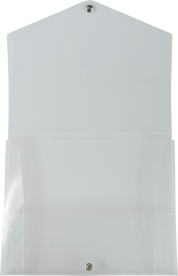 Clear Medium 10 x 12 1/2 x 3/4 Plastic Portfolios with Snap